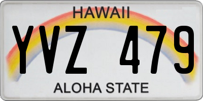 HI license plate YVZ479
