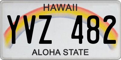 HI license plate YVZ482