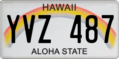 HI license plate YVZ487