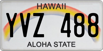 HI license plate YVZ488
