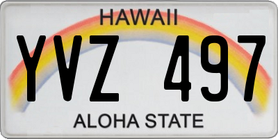 HI license plate YVZ497
