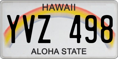 HI license plate YVZ498