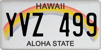 HI license plate YVZ499
