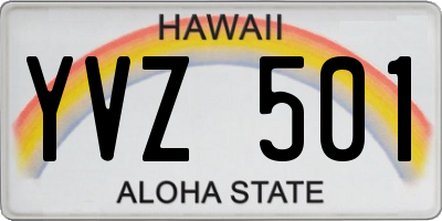 HI license plate YVZ501