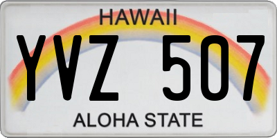 HI license plate YVZ507