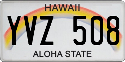 HI license plate YVZ508