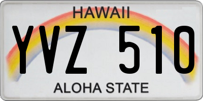 HI license plate YVZ510