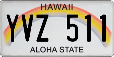 HI license plate YVZ511
