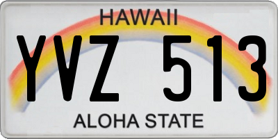 HI license plate YVZ513
