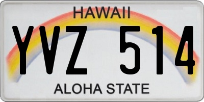 HI license plate YVZ514