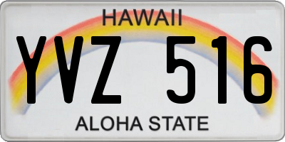 HI license plate YVZ516