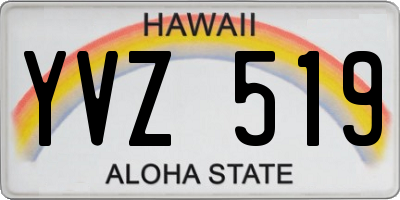 HI license plate YVZ519