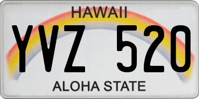 HI license plate YVZ520