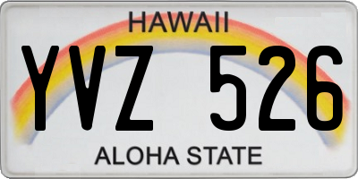 HI license plate YVZ526