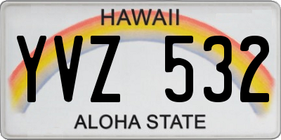 HI license plate YVZ532