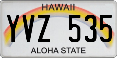 HI license plate YVZ535