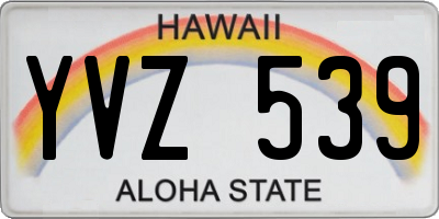 HI license plate YVZ539