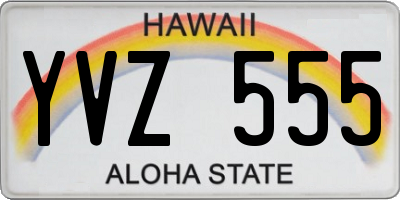 HI license plate YVZ555