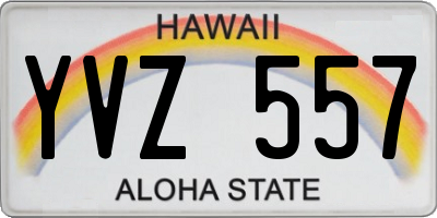 HI license plate YVZ557