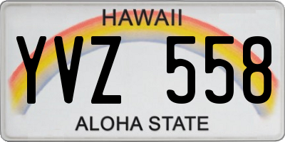 HI license plate YVZ558