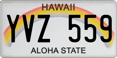 HI license plate YVZ559