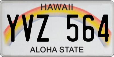 HI license plate YVZ564
