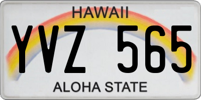 HI license plate YVZ565