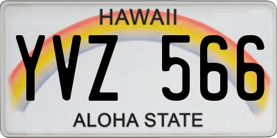 HI license plate YVZ566