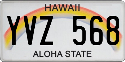 HI license plate YVZ568
