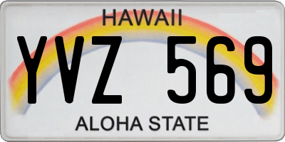 HI license plate YVZ569