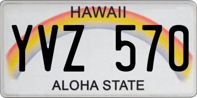 HI license plate YVZ570