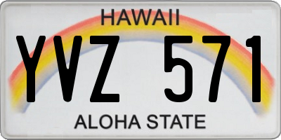 HI license plate YVZ571