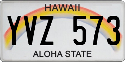 HI license plate YVZ573