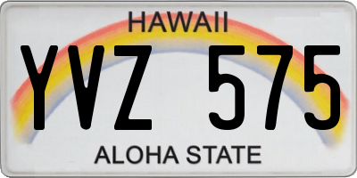 HI license plate YVZ575