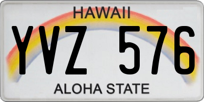 HI license plate YVZ576
