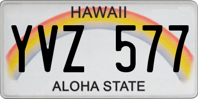 HI license plate YVZ577