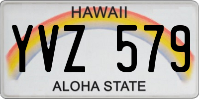 HI license plate YVZ579