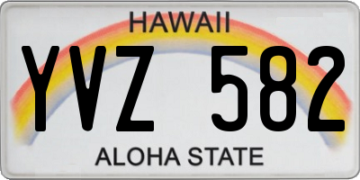 HI license plate YVZ582