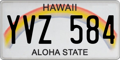 HI license plate YVZ584