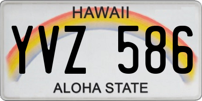 HI license plate YVZ586