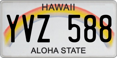 HI license plate YVZ588