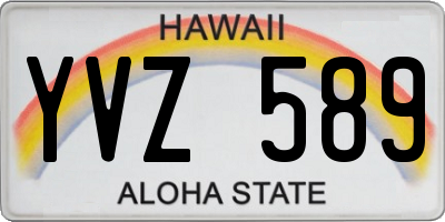 HI license plate YVZ589