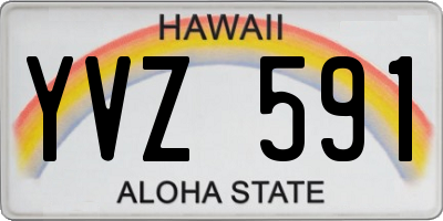 HI license plate YVZ591