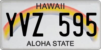 HI license plate YVZ595