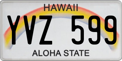 HI license plate YVZ599