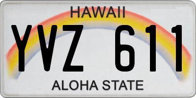 HI license plate YVZ611