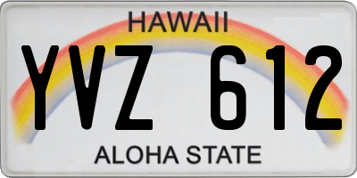 HI license plate YVZ612