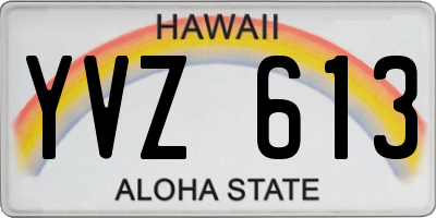 HI license plate YVZ613
