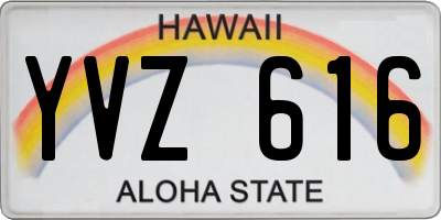 HI license plate YVZ616