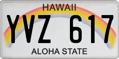HI license plate YVZ617